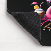 Flamingo Rosa Palmenbaum Tropischer Strand Sommerf Mousepad (Ecke)