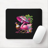 Flamingo Rosa Palmenbaum Tropischer Strand Sommerf Mousepad (Mit Mouse)