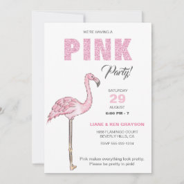 Flamingo-Rosa-Party Einladung