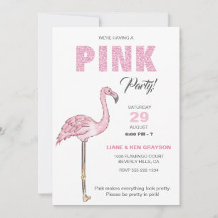 Flamingo-Rosa-Party Einladung