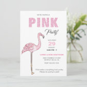 Flamingo-Rosa-Party Einladung (Stehend Vorderseite)