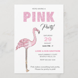 Flamingo-Rosa-Party Einladung