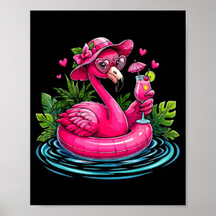 Flamingo rosa Strand Vibes Palme tropisch Poster