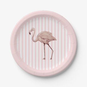 Flamingo Rosa Streifen Geburtstag Tropisch Pappteller