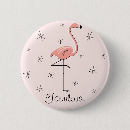 Flamingo-Rosa 'Text'-Knopf Button (Vorderseite)