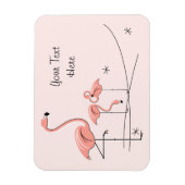 Flamingo Rosa Trio 4 Text Magnet flexibel (Vertikal)