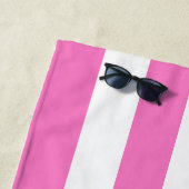 Flamingo Rosa und weiße Streifen | Beach House Strandtuch (Beispiel)