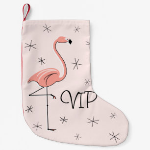 Flamingo Rosa VIP-Spitze einseitig Kleiner Weihnachtsstrumpf