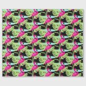 Flamingo rosa Vogelspulpapier Geschenkpapier (Flach)