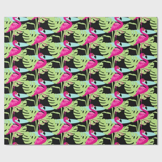 Flamingo rosa Vogelspulpapier Geschenkpapier (Flach)