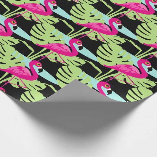 Flamingo rosa Vogelspulpapier Geschenkpapier (Ecke)