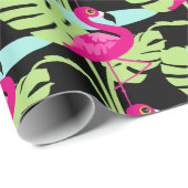 Flamingo rosa Vogelspulpapier Geschenkpapier (Rolleneckpunkt)