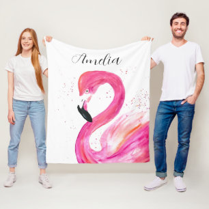Flamingo Rosa Wasserfarbe Süße Kinderzimmer Kunst Fleecedecke