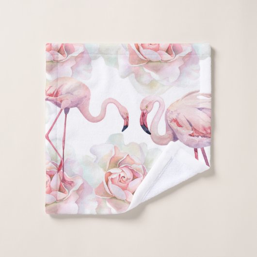 Flamingo Rose Collection Badetuch Set (Waschlappen)