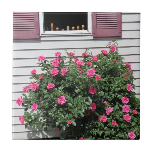 Flamingo-Rose mit Schraubenziehern Fliese (Vorderseite)