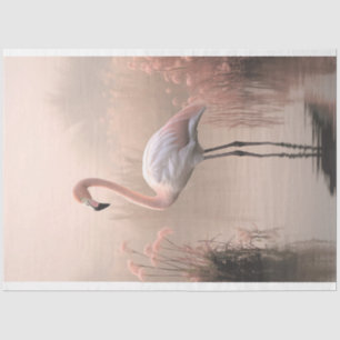 Flamingo, Rose Pink, Misty Lake, Pampas Grass Seidenpapier