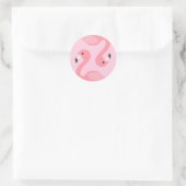Flamingo Round Sticker (Tasche)
