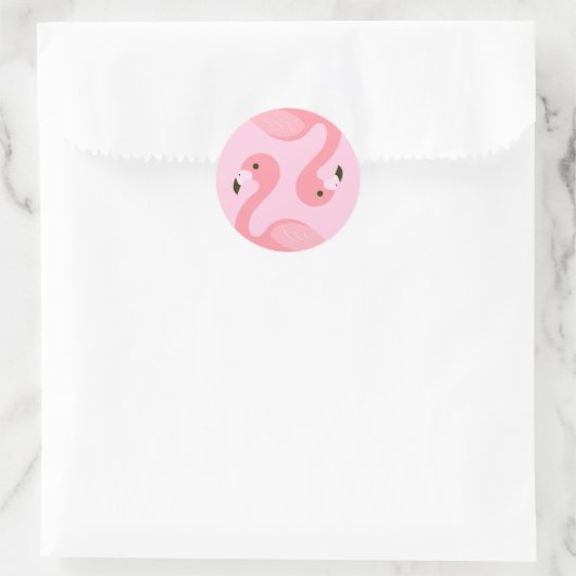 Flamingo Round Sticker (Tasche)
