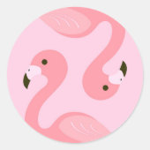Flamingo Round Sticker (Vorderseite)