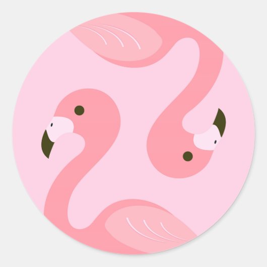 Flamingo Round Sticker (Vorderseite)