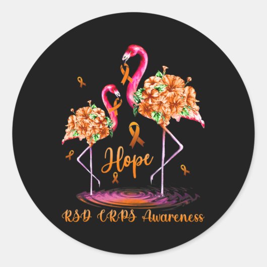 Flamingo Rsd Crps Awareness 1 Runder Aufkleber (Vorderseite)