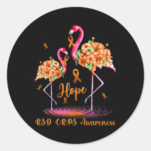 Flamingo Rsd Crps Awareness 1 Runder Aufkleber