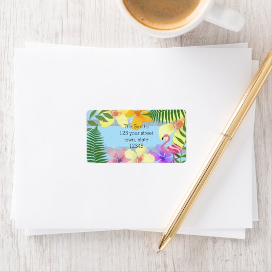 Flamingo-Rücksendeadresse Adressaufkleber (Insitu)