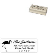 Flamingo Rücksendeadresse Briefmarke mit Kalligraf Gummistempel (Stempel)