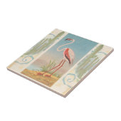 Flamingo Rug Vintag Tropical Bird Fliese (Seite)