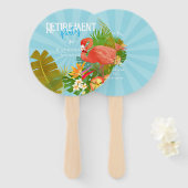 Flamingo Ruhestand Blau Fächer (Vorne und Hinten)