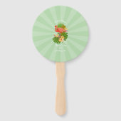 Flamingo-Ruhestand Green Fächer (Rückseite)
