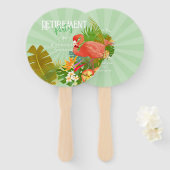 Flamingo-Ruhestand Green Fächer (Vorne und Hinten)