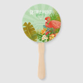 Flamingo-Ruhestand Green Fächer (Vorderseite)