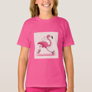Flamingo Run Shoes Mark Girls' T - Shirt