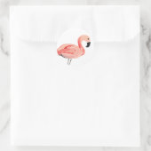 Flamingo Runder Aufkleber (Tasche)