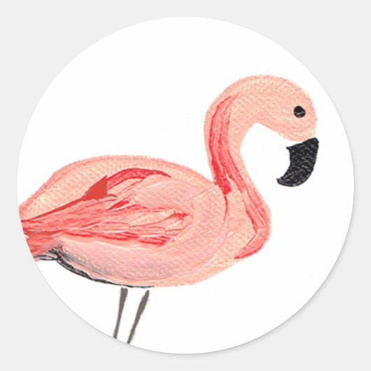 Flamingo Runder Aufkleber (Vorderseite)