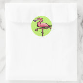 Flamingo Runder Aufkleber (Tasche)