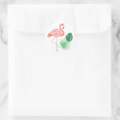 Flamingo Runder Aufkleber (Tasche)