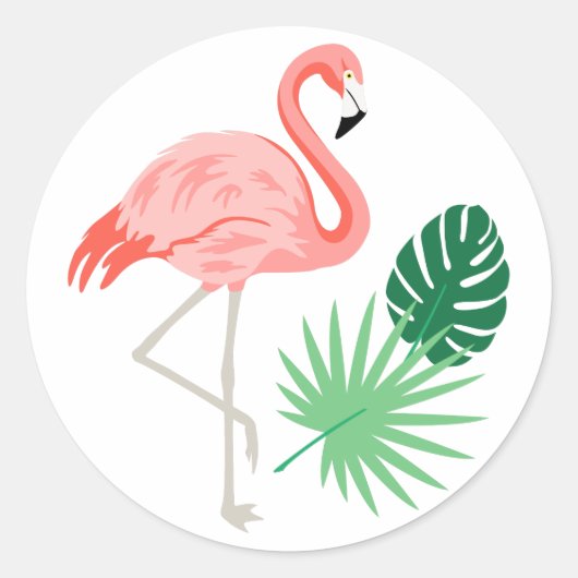 Flamingo Runder Aufkleber (Vorderseite)
