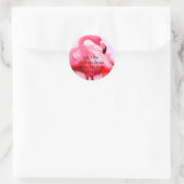 Flamingo Runder Aufkleber (Tasche)