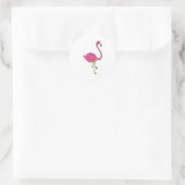 Flamingo Runder Aufkleber (Tasche)