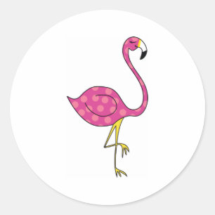 Flamingo Runder Aufkleber