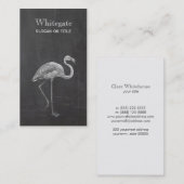 Flamingo Rustic Black Business Card Visitenkarte (Vorne/Hinten)