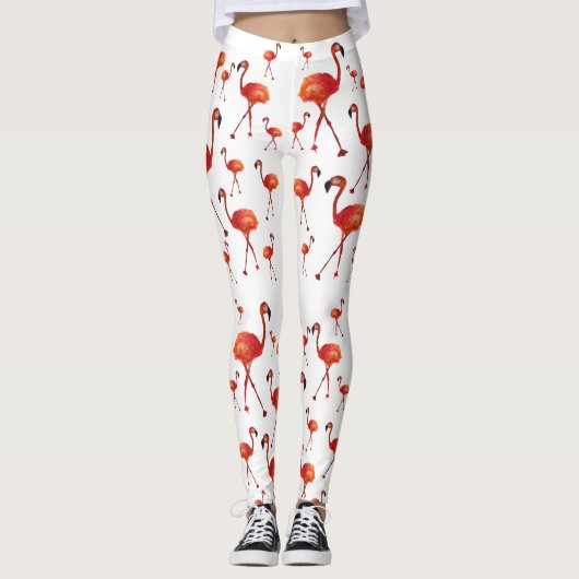 Flamingo Saison Custom Leggings (Vorderseite)