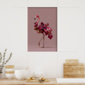 Flamingo-Salat-Kunstprint – Surreal Botanisch Poster (Küche)