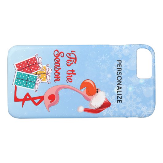 Flamingo-Sankt-Weihnachtsbrauch Case-Mate iPhone Hülle (Rückseite (Horizontal))