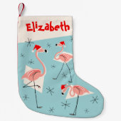 Flamingo-Sanktblauer NamensStrumpf Kleiner Weihnachtsstrumpf (Vorderseite)