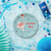 Flamingo Santa Blau Text Teller (Party)