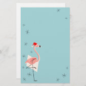 Flamingo Santa Blue Briefpapier (Vorne/Hinten)