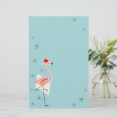 Flamingo Santa Blue Briefpapier (Stehend Vorderseite)